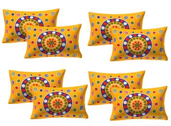 100% Cotton Printed Pillow Covers 4 Sets (8 Pieces)-17"x27" 1