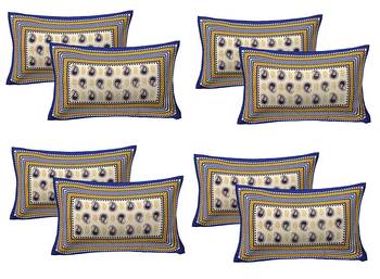 100% Cotton Printed Pillow Covers 4 Sets (8 Pieces)-17"x27" 1