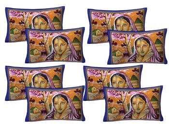 100% Cotton Printed Pillow Covers 4 Sets (8 Pieces)-17"x27" 1