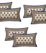 100% Cotton Printed Pillow Covers 3 Sets (6 Pieces)-17"x27"