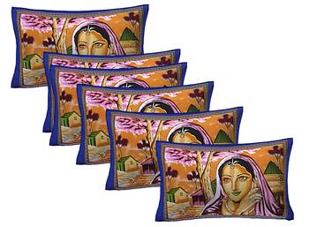 100% Cotton Printed Pillow Covers 3 Sets (6 Pieces)-17"x27" 1