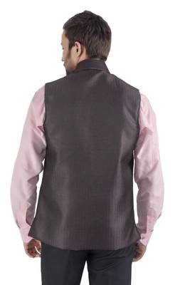 dark grey woven cotton nehru-jacket 3