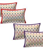 100% Cotton Printed Pillow Covers 2 Sets (4 Pieces)-17"x27"