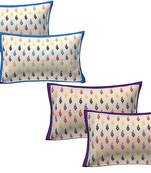 100% Cotton Printed Pillow Covers 2 Sets (4 Pieces)-17"x27"