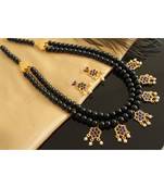 Beautiful Black Blue Designer Kemp Necklace Set