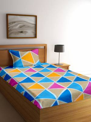 multicolor striped Poly Cotton bed sheets 1