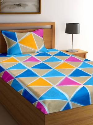 multicolor striped Poly Cotton bed sheets 2