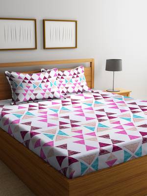 Purple striped Cotton bed sheets 1