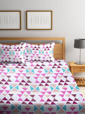 Purple striped Cotton bed sheets 2