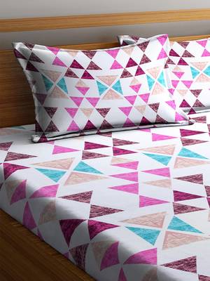 Purple striped Cotton bed sheets 3