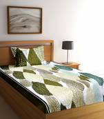 Green floral print Poly Cotton bed sheets