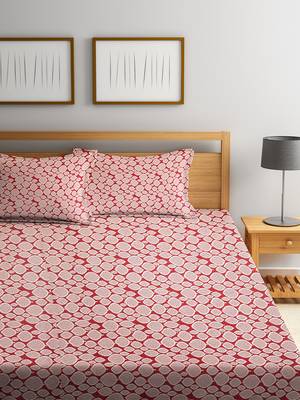 Red striped Cotton bed sheets 2