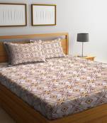 Brown striped Cotton bed sheets