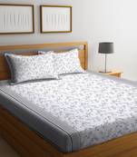 White floral print Cotton bed sheets