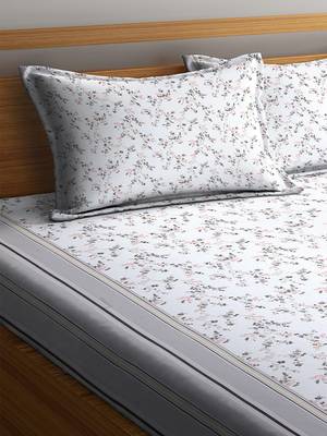 White floral print Cotton bed sheets 3