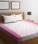 White floral print Cotton bed sheets