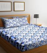 Blue floral print Cotton bed sheets