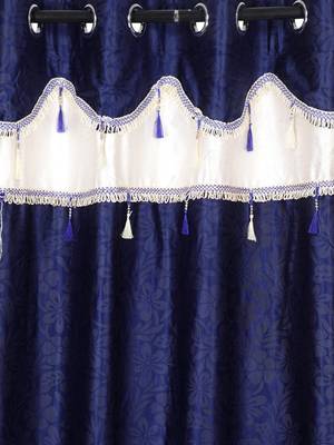 Emboss Polyester Window Set of 2 Navy Blue 2