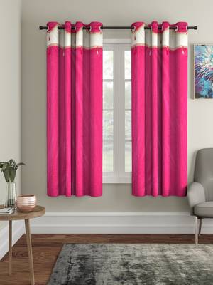 Emboss Polyester Window Set of 2 Pink 1