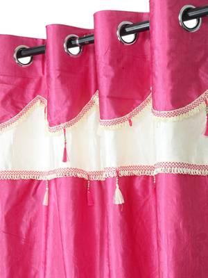 Emboss Polyester Window Set of 2 Pink 3