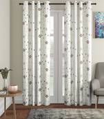 Kniting Embroidery White Polyester Long Door Set of 2
