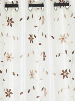 Kniting Embroidery White Polyester Long Door Set of 2 2