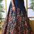Navy Blue Thread, Zari With Sequince Embroidered Art Silk Semi Stitched Lehenga