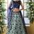 Mint Green Thread, Zari With Sequince Embroidered Art Silk Semi Stitched Lehenga