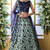Mint Green Thread, Zari With Sequince Embroidered Art Silk Semi Stitched Lehenga