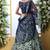 Mint Green Thread, Zari With Sequince Embroidered Art Silk Semi Stitched Lehenga