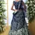 Mint Green Thread, Zari With Sequince Embroidered Art Silk Semi Stitched Lehenga