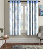 Penited Window Sky Blue Set of 2 Curtain