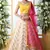 Off White Thread, Zari With Sequince Embroidered Art Silk Semi Stitched bridal lehenga