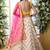 Off White Thread, Zari With Sequince Embroidered Art Silk Semi Stitched bridal lehenga