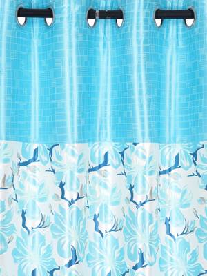 Penited Long Door Sky Blue Set of 2 Curtain 2