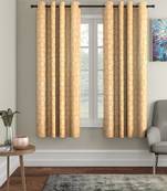 Penited Window Yellow Set of 2 Curtain