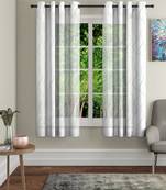 Share Embroidery White Polyester Window Set of 2