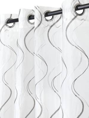 Share Embroidery White Polyester Window Set of 2 3