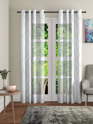 Share Embroidery White Polyester Door Set of 2 1