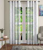 Share Embroidery White Polyester Door Set of 2