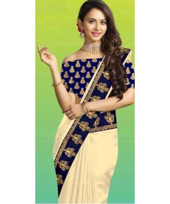 chiku Chanderi silk Partywear Bollywood saree with blouse 1