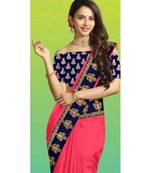 pink Chanderi silk Partywear Bollywood saree with blouse