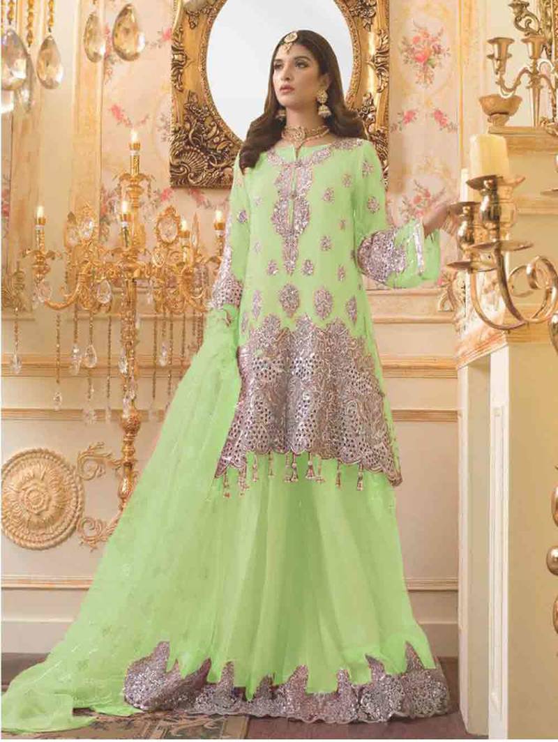 slim fit dress slacks Magnificent Teal Green Pakistani Dress for Wedding in Bridal Section S