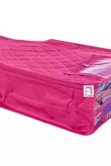 atorakushon   Fabric Saree Cover Garments Cover Bag Clothes Storage Wardrobe Organiser Set of 8 (Pink)