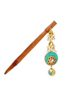 Blue synthetic hair-accessories