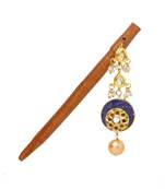 Blue synthetic hair-accessories