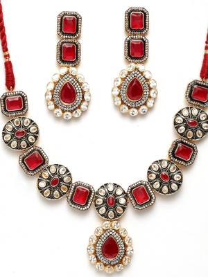 Red cubic zirconia necklace-sets 1