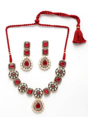 Red cubic zirconia necklace-sets 3