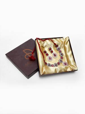 Red cubic zirconia necklace-sets 4