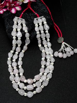 Pink quartz   necklaces 1